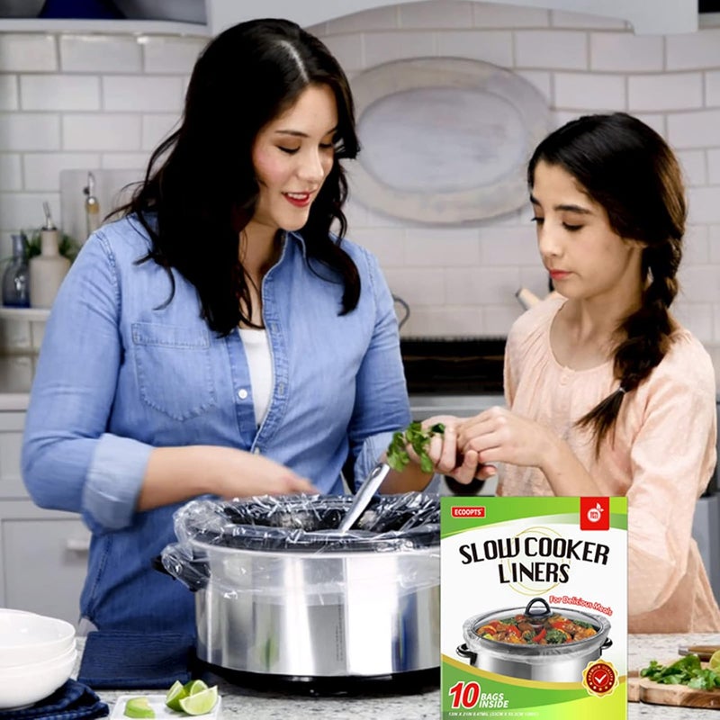 ECOOPTS Slow Cooker Liners Disposable Cooking Bags Small Size Pot Liners Fit 1QT to 3QT Suitable for Oval & Round Pot (10) - Image 3